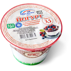 Йогурт термостатний солодкий з наповнювачем 3,5%