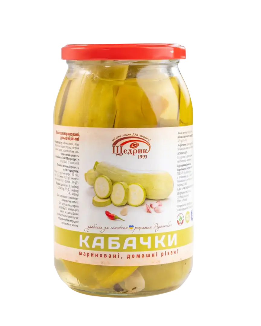 Кабачки мариновані 830г - 1