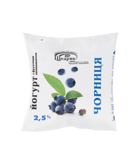 Йогурт питний термостатний фруктово-ягідний (Чорниця) 2,5% - 1