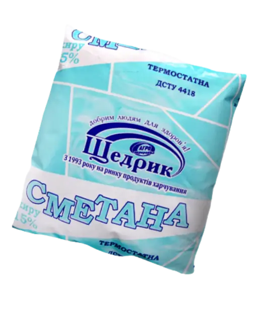 Сметана пастеризована термостатна 15% 500г - 1